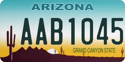 AZ license plate AAB1045