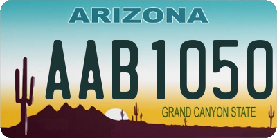 AZ license plate AAB1050