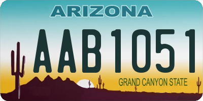 AZ license plate AAB1051