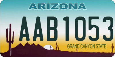 AZ license plate AAB1053