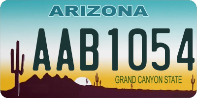 AZ license plate AAB1054