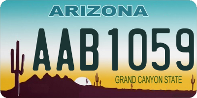 AZ license plate AAB1059