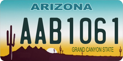 AZ license plate AAB1061