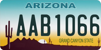 AZ license plate AAB1066