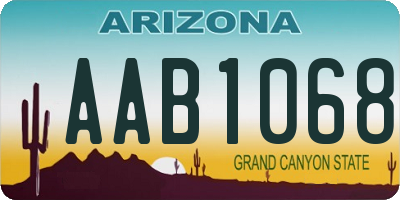 AZ license plate AAB1068