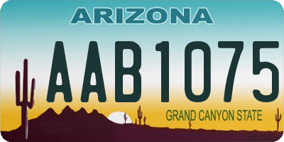 AZ license plate AAB1075