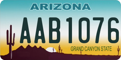 AZ license plate AAB1076