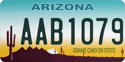 AZ license plate AAB1079