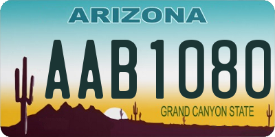 AZ license plate AAB1080