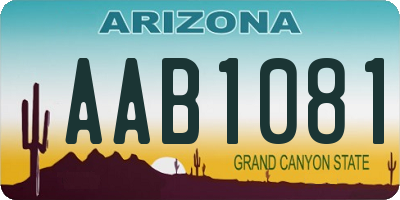 AZ license plate AAB1081