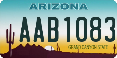 AZ license plate AAB1083