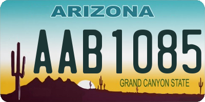 AZ license plate AAB1085