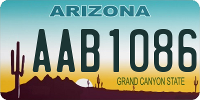 AZ license plate AAB1086