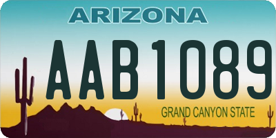 AZ license plate AAB1089