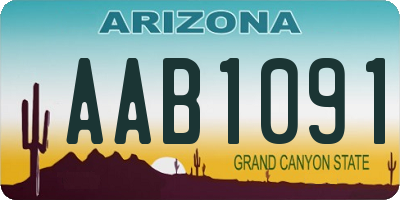 AZ license plate AAB1091