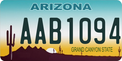 AZ license plate AAB1094