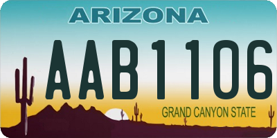 AZ license plate AAB1106