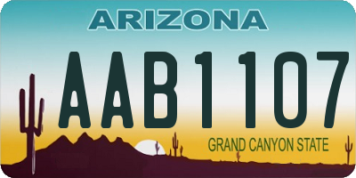 AZ license plate AAB1107