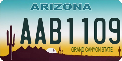 AZ license plate AAB1109