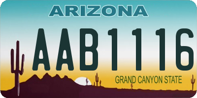 AZ license plate AAB1116