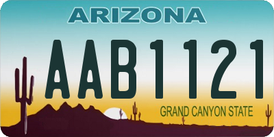 AZ license plate AAB1121