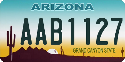 AZ license plate AAB1127