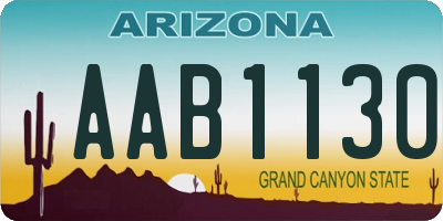 AZ license plate AAB1130