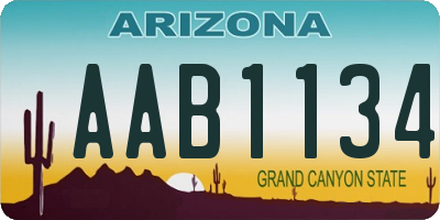 AZ license plate AAB1134