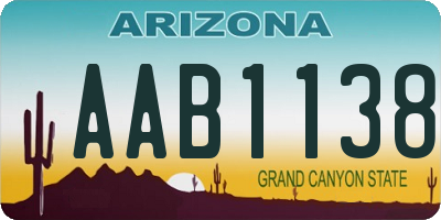 AZ license plate AAB1138