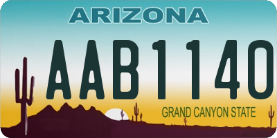 AZ license plate AAB1140