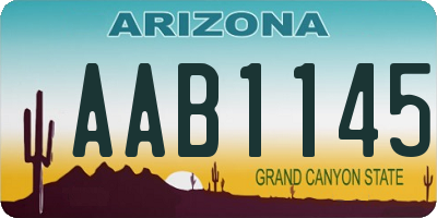 AZ license plate AAB1145