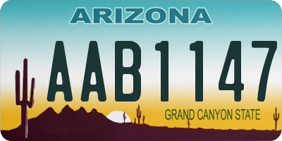 AZ license plate AAB1147