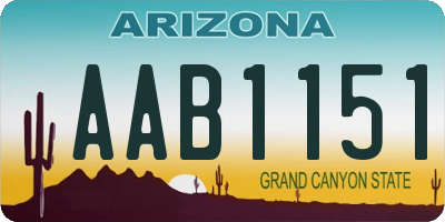 AZ license plate AAB1151