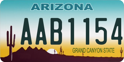 AZ license plate AAB1154