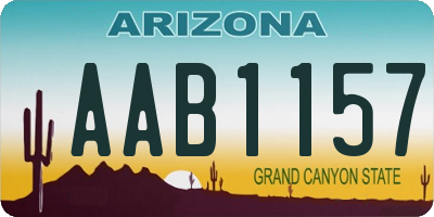 AZ license plate AAB1157