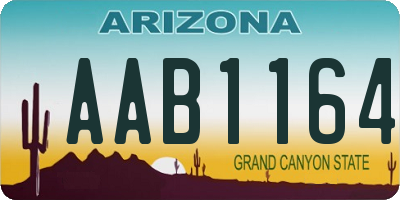 AZ license plate AAB1164