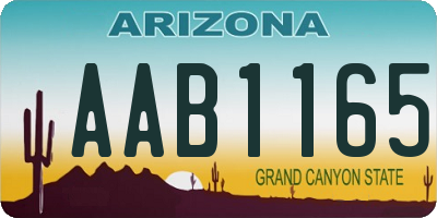 AZ license plate AAB1165