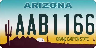 AZ license plate AAB1166