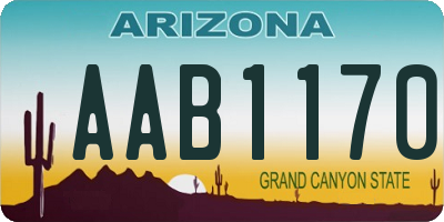 AZ license plate AAB1170