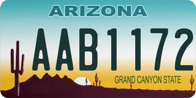 AZ license plate AAB1172