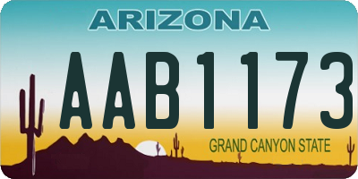 AZ license plate AAB1173