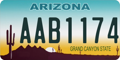 AZ license plate AAB1174