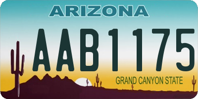 AZ license plate AAB1175