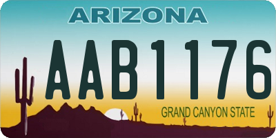 AZ license plate AAB1176