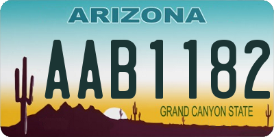 AZ license plate AAB1182