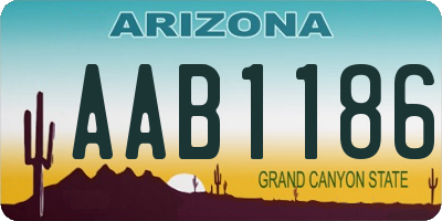 AZ license plate AAB1186