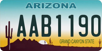 AZ license plate AAB1190