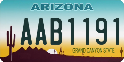 AZ license plate AAB1191