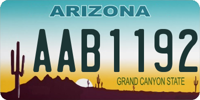 AZ license plate AAB1192