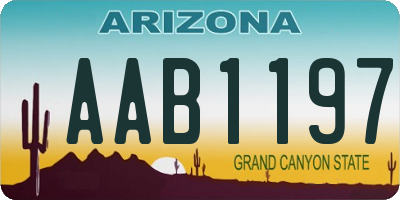 AZ license plate AAB1197